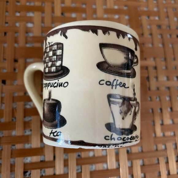 Espresso Cup Saucer Coffee Cappuccino Tea Chocolate Small Ceramic Set of 4 - Picture 2 of 4